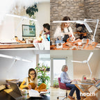 41” Wide Shade, 3000 Lumens LED Desk Lamp with Clamp – CRI 95, 3 Color Modes, Dimmable Task Light