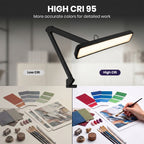 Neatfi Pro Series XL LED Task Lamp with Clamp – 2,500 Lumens, 30W, CRI 95, 22-Inch Wide Shade, Black