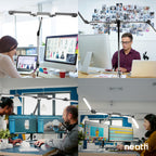 44" Wide Shade LED Desk Lamp with Clamp – 3000 Lumens, 3 Color Modes, CRI 95, Dimmable Task Light, Silver