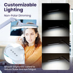 17” Wide Shade Elite LED Desk Lamp with Clamp – 3 Light Modes, Non-polar Dimming, Blue Ring