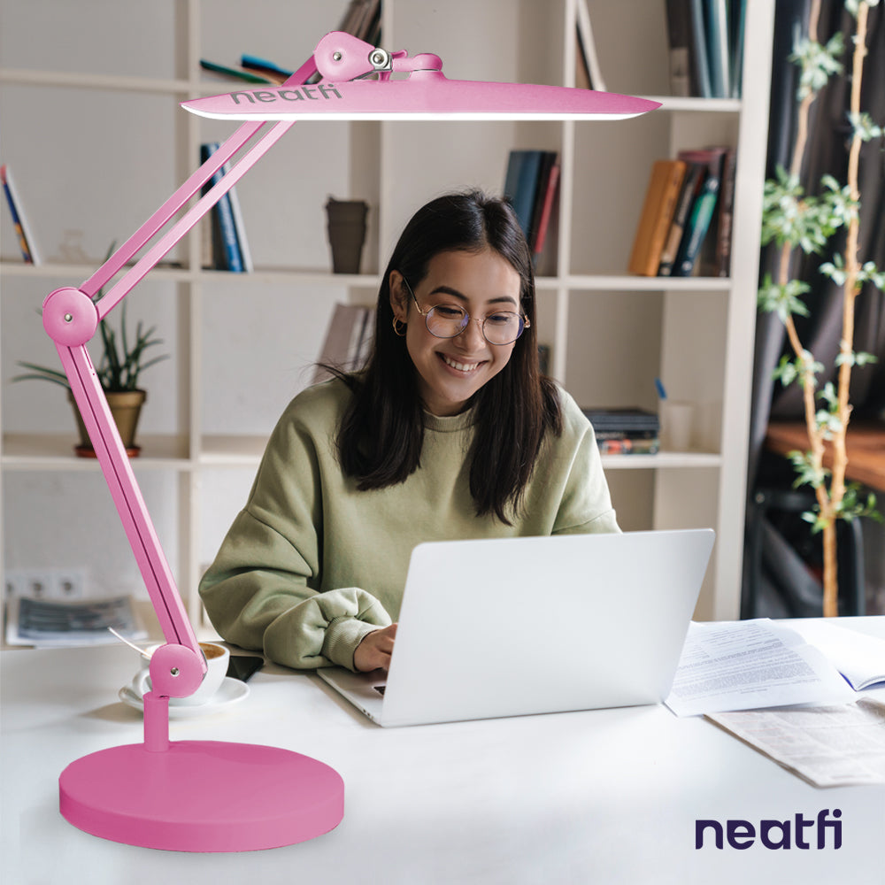 9.84" Diameter Round Weighted Base, 19.62 Pounds, Compatible with Desk Lamps and Magnifying Lamps - Pink