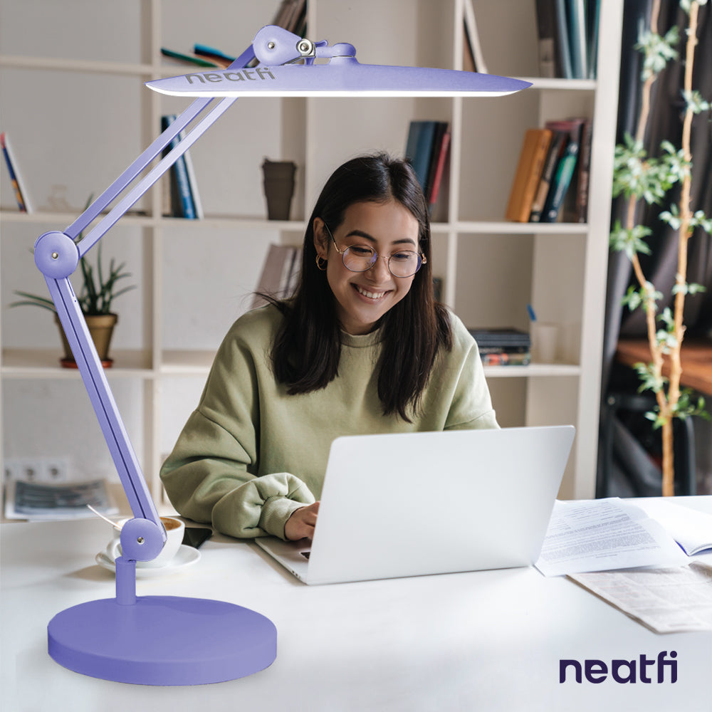 9.84" Diameter Round Weighted Base, 19.62 Pounds, Compatible with Desk Lamps and Magnifying Lamps - Lavender