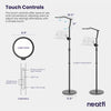 Innovative Floor Lamp with Round Base, Book/Tablet Stand USB/Plug Powered - Black