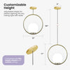 Circular Pendant Lights 12x12 Inches - Gold, Set of 2