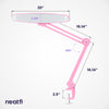 20" Wide Lamp XL 2,200 Lumens LED Task Lamp with Clamp with Correlated Color Temperature - Pink