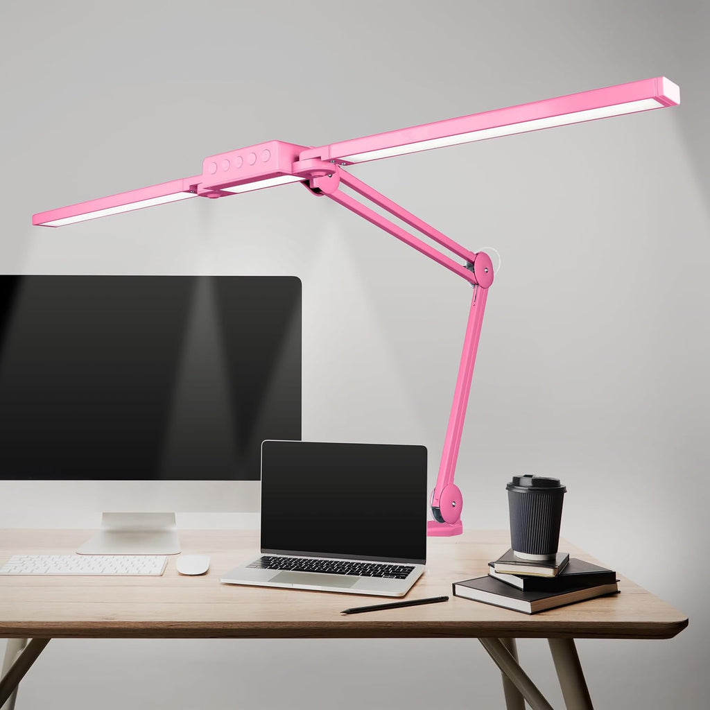 41” Wide Shade, 3000 Lumens LED Desk Lamp with Clamp – CRI 95, 3 Color Modes, Dimmable Task Light