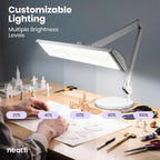 Lampe de bureau LED 3500 lumens avec base – 66 cm ultra-large, 3 modes d'éclairage, contrôle tactile, blanc
