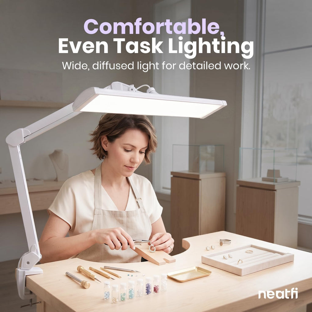 Pro 2300Lumens 30W LED Task Lamp, Clamp, CRI 95, 24-Inch Head, White