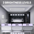 Plafonnier LED 2 rectangles 35 200 lumens avec kit de suspension pour magasins et salles de sport, blanc froid