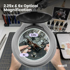 5" Wide Bifocal Lens – 1200 Lumens LED Magnifying Lamp for Crafts & Detail Works, Clamp Mount, Silver