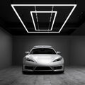 Plafonnier LED 2 rectangles 35 200 lumens avec kit de suspension pour magasins et salles de sport, blanc froid
