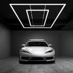 Plafonnier LED 2 rectangles 35 200 lumens avec kit de suspension pour magasins et salles de sport, blanc froid