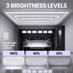 Plafonnier LED 2 rectangles 35 200 lumens avec kit de suspension pour magasins et salles de sport, blanc froid
