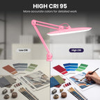 Lámpara LED de escritorio Pro Series de 20” – 2200 lúmenes, 3 modos de luz, IRC 95, regulable para uso en oficina en casa y manualidades, blanca