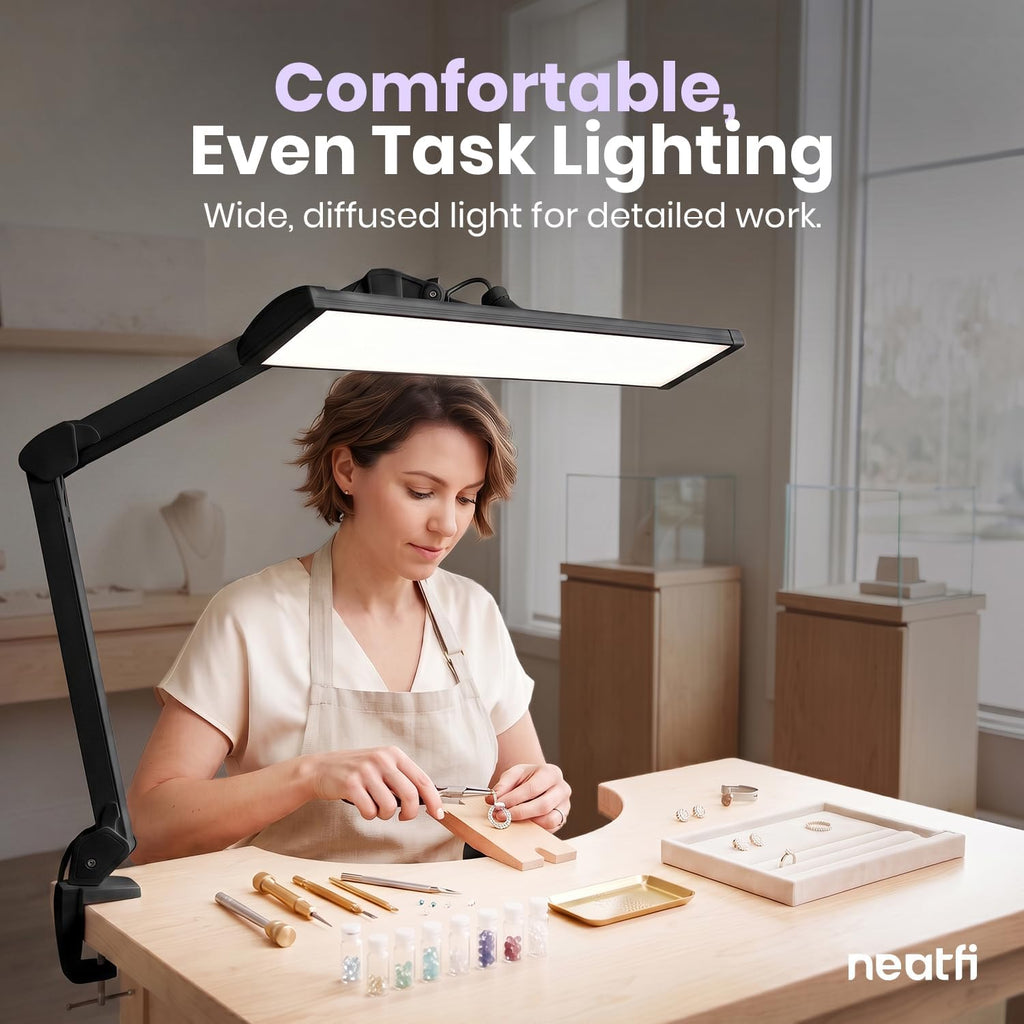 Pro 2300 Lumens 30W LED Task Lamp, Clamp, CRI 95, 24-Inch Head, CCT, Black