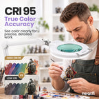 Lámpara de Tareas Elite de 2260 Lúmenes con Abrazadera – 22" de Ancho, 3 Modos de Color para Uñas y Manualidades, Negro