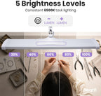 Lámpara LED de escritorio con pinza, cabezal ancho de 20 pulgadas, 2200 lúmenes, luz de trabajo para oficina en casa y manualidades, color negro