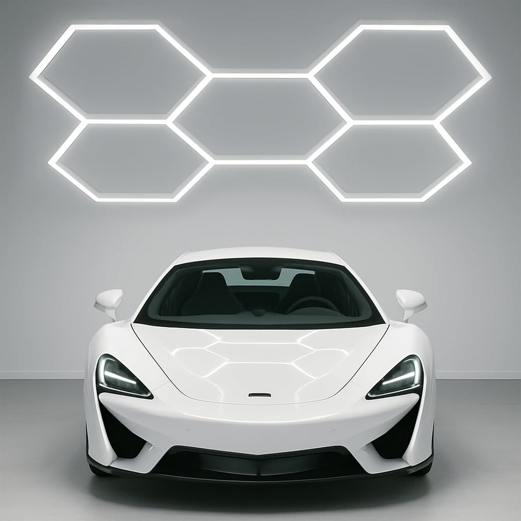 5 Hex 4,400 Lumens LED Ceiling Light – IP54 Rated Shop Lighting for Salons & AutoShops, Cool White