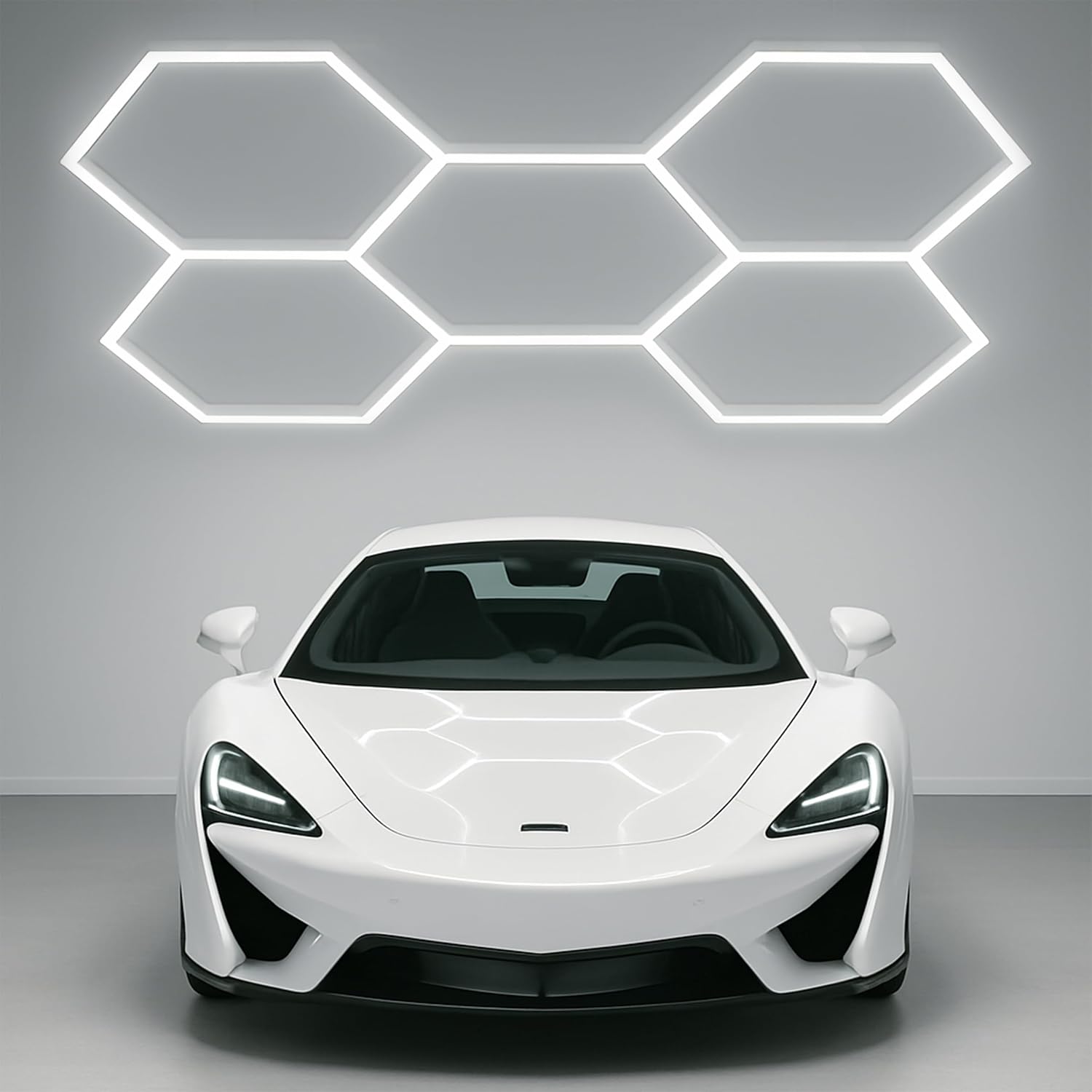 5 Hex 4,400 Lumens LED Ceiling Light – IP54 Rated Shop Lighting for Salons & AutoShops, Cool White