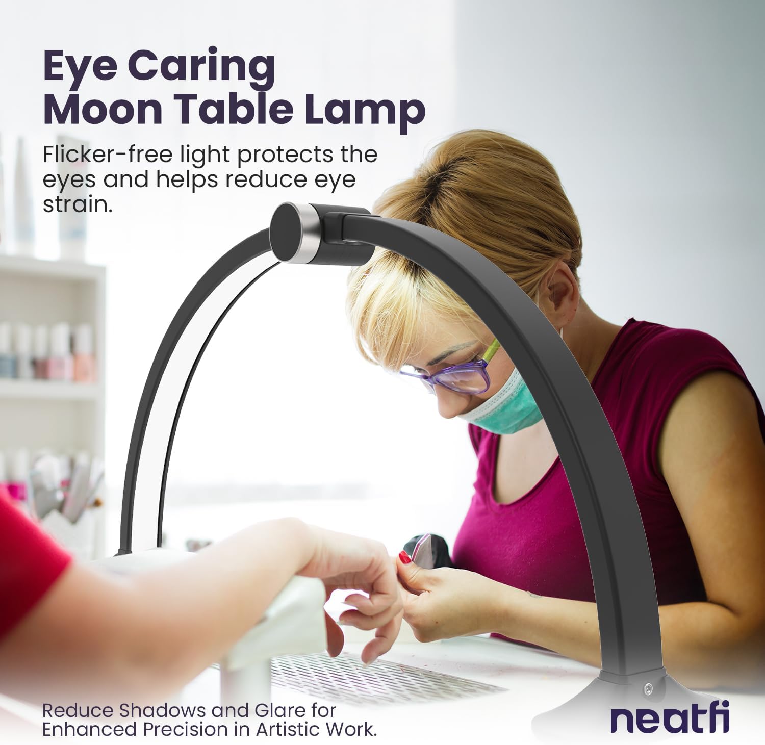 3360 Lumens LED Half Moon Lamp – 3 Color Modes, LCD Display for