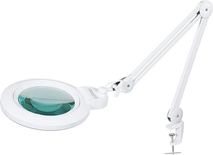 7" Wide Lens XL Bifocals 1,600 Lumens Super LED Magnifier Lamp - White