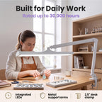 Pro 2300Lumens 30W LED Task Lamp, Clamp, CRI 95, 24-Inch Head, White