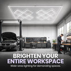 49,280 Lumens LED Garage Light, 8-Hex Grid, Close-to-Ceiling, Cool White