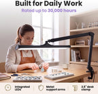 Pro 2300 Lumens 30W LED Task Lamp, Clamp, CRI 95, 24-Inch Head, CCT, Black