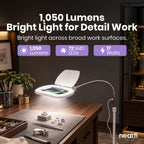 Lampe de travail Elite 2260 lumens avec pince – 22" de large, 3 modes de couleur pour les ongles et l'artisanat, Noir