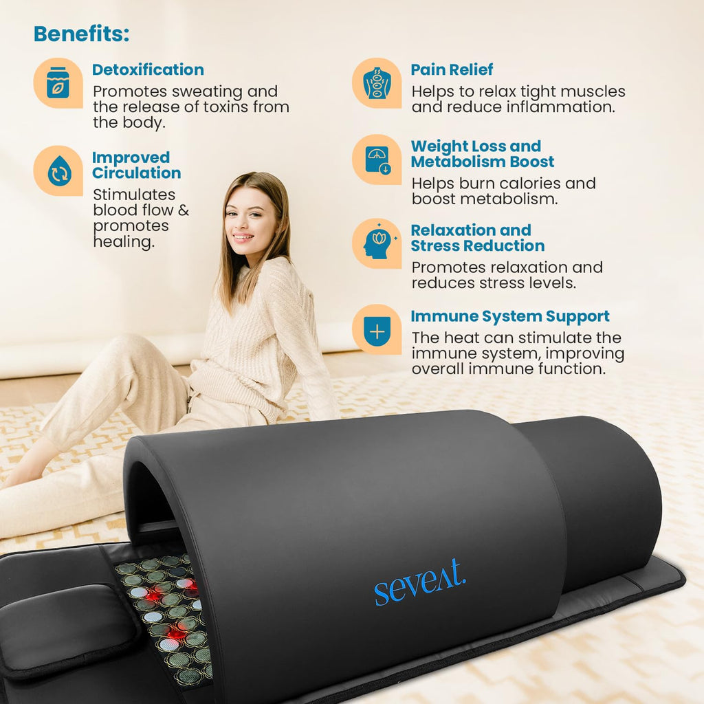 Portable Infrared Sauna Dome – 1300W Full-Body Dry Sauna with Jade Stones & Near-Zero EMF, Black