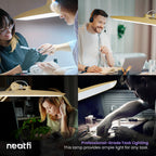 2200 Lumens LED Desk Lamp with Clamp – 20” Wide Shade, 3 Light Modes, Dimmable Task Light, Gold