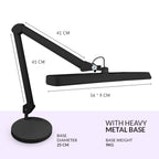 2500 Lumens LED Desk Lamp with Base – 22" Wide Shade, 5 Color Modes for Nails & Crafts, Black