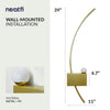 LED Arc Wall Lamp Minimalist Indoor Wall Light Fixture Adjustable Angle Wall Light - Gold