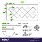 56,320 Lumens Ultra-Bright Diamond Grid LED Ceiling Light for Basements, Shops & Gyms, Blue