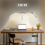 44" Wide Shade LED Desk Lamp with Clamp – 3000 Lumens, 3 Color Modes, CRI 95, Dimmable Task Light