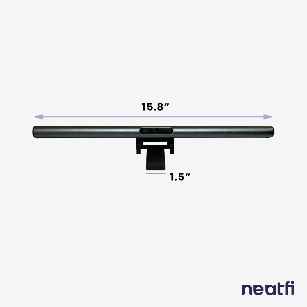 15.8" Monitor Light Bar with HD Webcam with USB-C Cable - Black