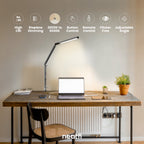 Modern LED Desk Lamp with Clamp, Touch & Remote Controlled