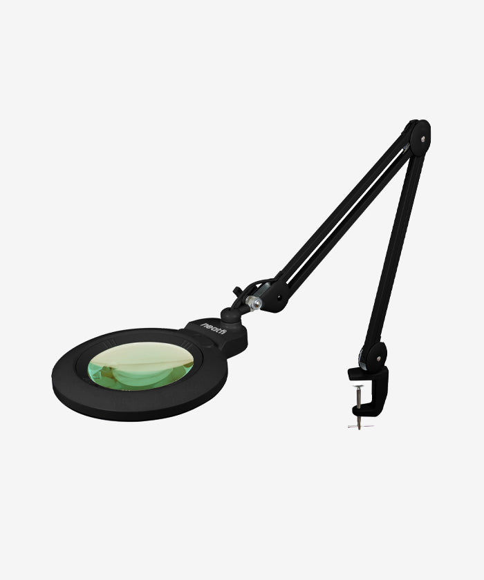 7" Wide Lens XL Bifocals, 3 Light Modes, 1,600 Lumens Super LED Magnifier Lamp with Clamp - Black