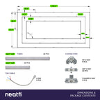3 Rectangles LED Ceiling Light – 52,800 Lumens, Easy Installation for Shops & Salons, Blue