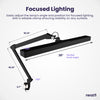 28" Flex Desk Lamp with Clamp, Dimmable, 3,000 Lumens 30W LED Computer Monitor Light, 5 Brightness Levels & 5 Light Modes, Adjustable Metal Arm Desk Light for Home & Office - Black