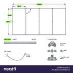 4 Panels LED Ceiling Light – 31,680 Lumens Ultra-Bright for Auto Shops, Warehouse & Gyms, Cool White