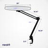 20" Wide Lamp XL 2,200 Lumens LED Task Lamp with Clamp with Correlated Color Temperature - Black