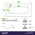 2 Rectangles 35,200 Lumens LED Ceiling Light with Hanging Kit for Shops & Gyms, Cool White