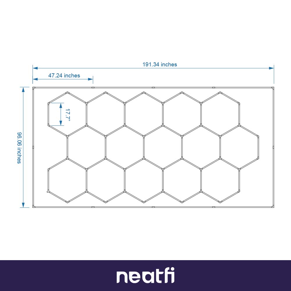 15 Hex Grids LED Ceiling Light with Hanging Kit – 69,600 Lumens for Auto Shops, Salons & Gyms, Cool White