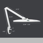 2260 Lumens Elite Task Lamp with Clamp – 22" Wide, 3 Color Modes for Nails & Crafts, White