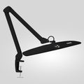 Lampe de bureau à LED de 1600 lumens avec pince – Abat-jour large de 56 cm, lumière dimmable réglable et non polaire, noire
