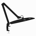 1600 Lumens LED Desk Lamp with Clamp – 22" Wide Shade, Adjustable & Non-polar Dimming Light, Black