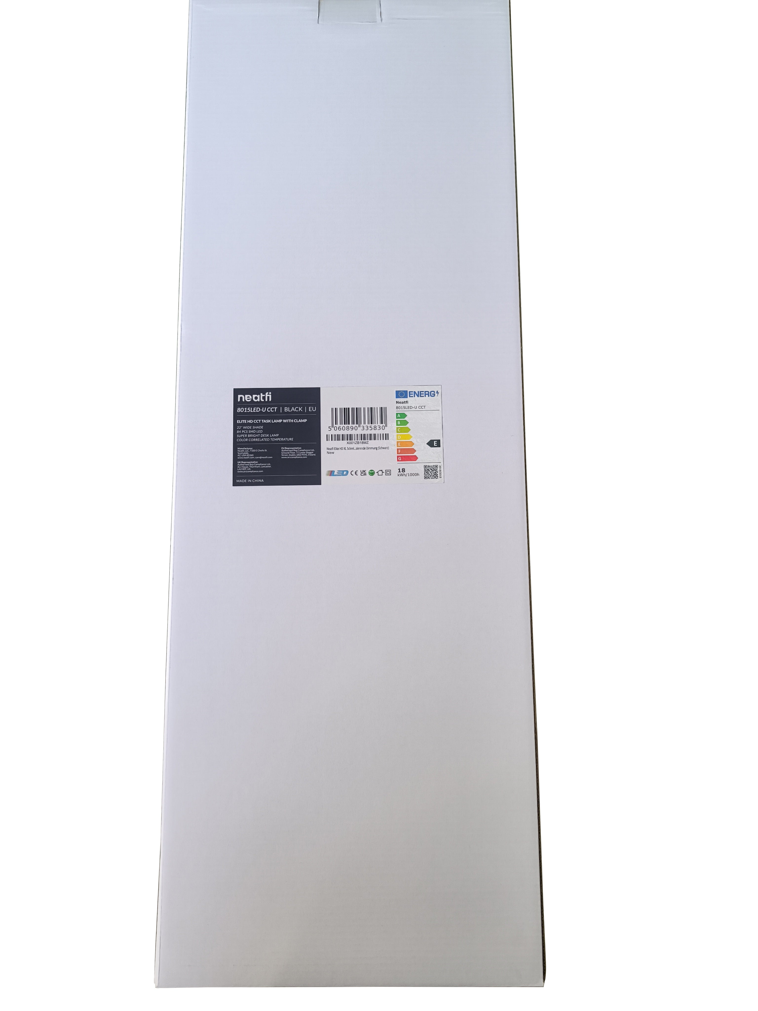 2260 Lumens Elite Task Lamp with Clamp – 22" Wide, 3 Color Modes for Nails & Crafts, Black