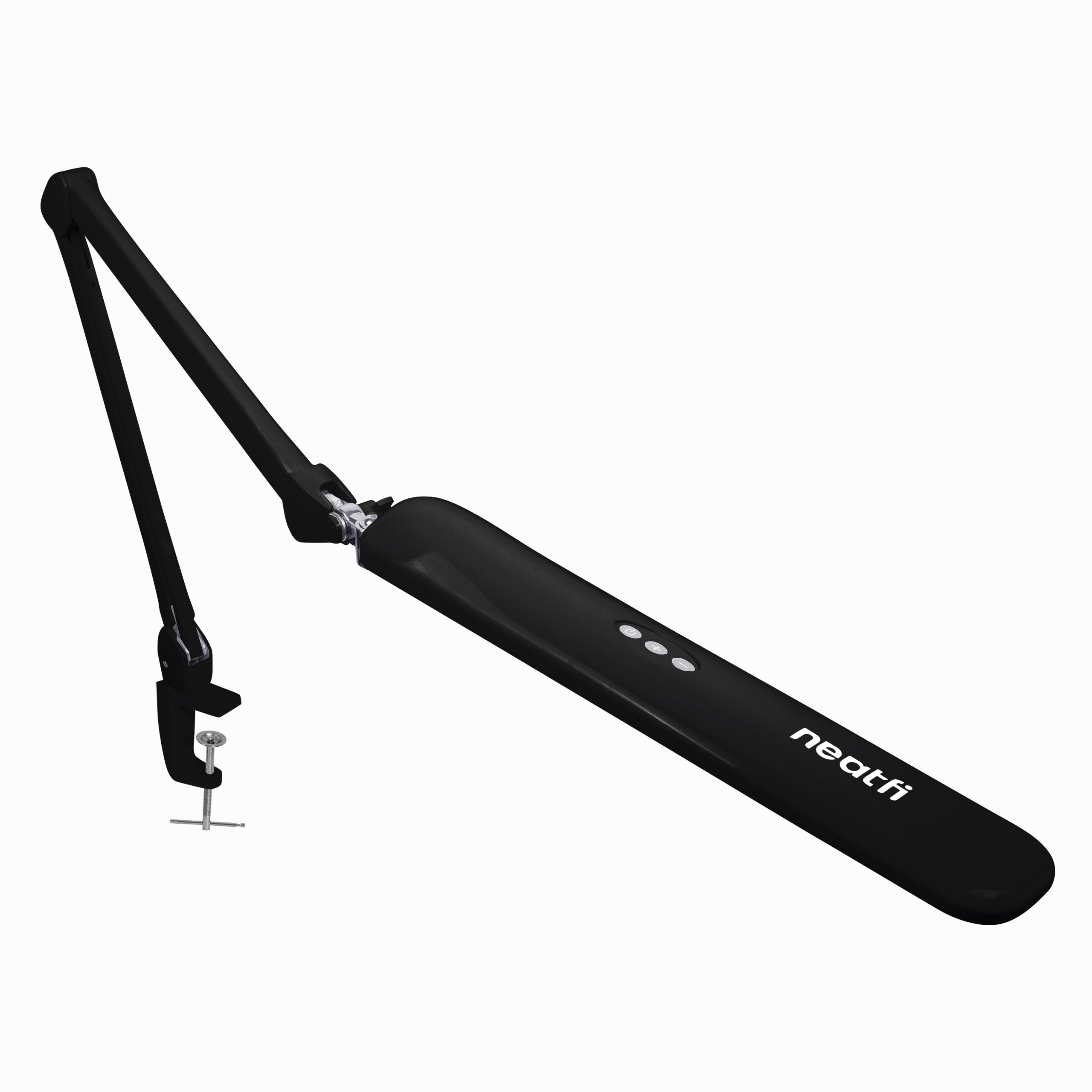 17" Wide Shade Elite Desk Lamp with Clamp – Adjustable & Non-polar Dimming Light, Black