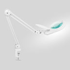 Lámpara de aumento de lente de vidrio de 7 pulgadas con abrazadera, 5 dioptrías, lupa con luz para costura, pintura, fabricación de joyas y lectura - Blanca